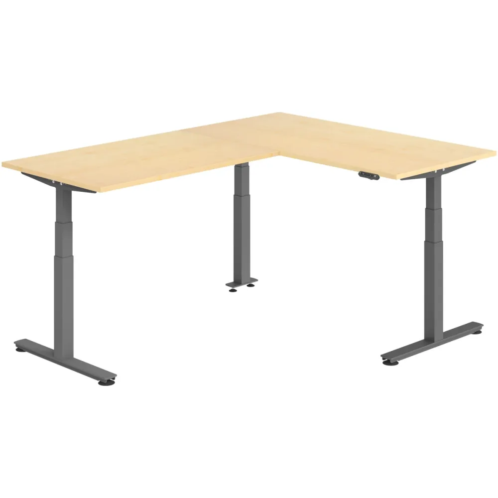 Schreibtisch Office Ahorn elektrische Höhenverstellung 220 x 160 cm