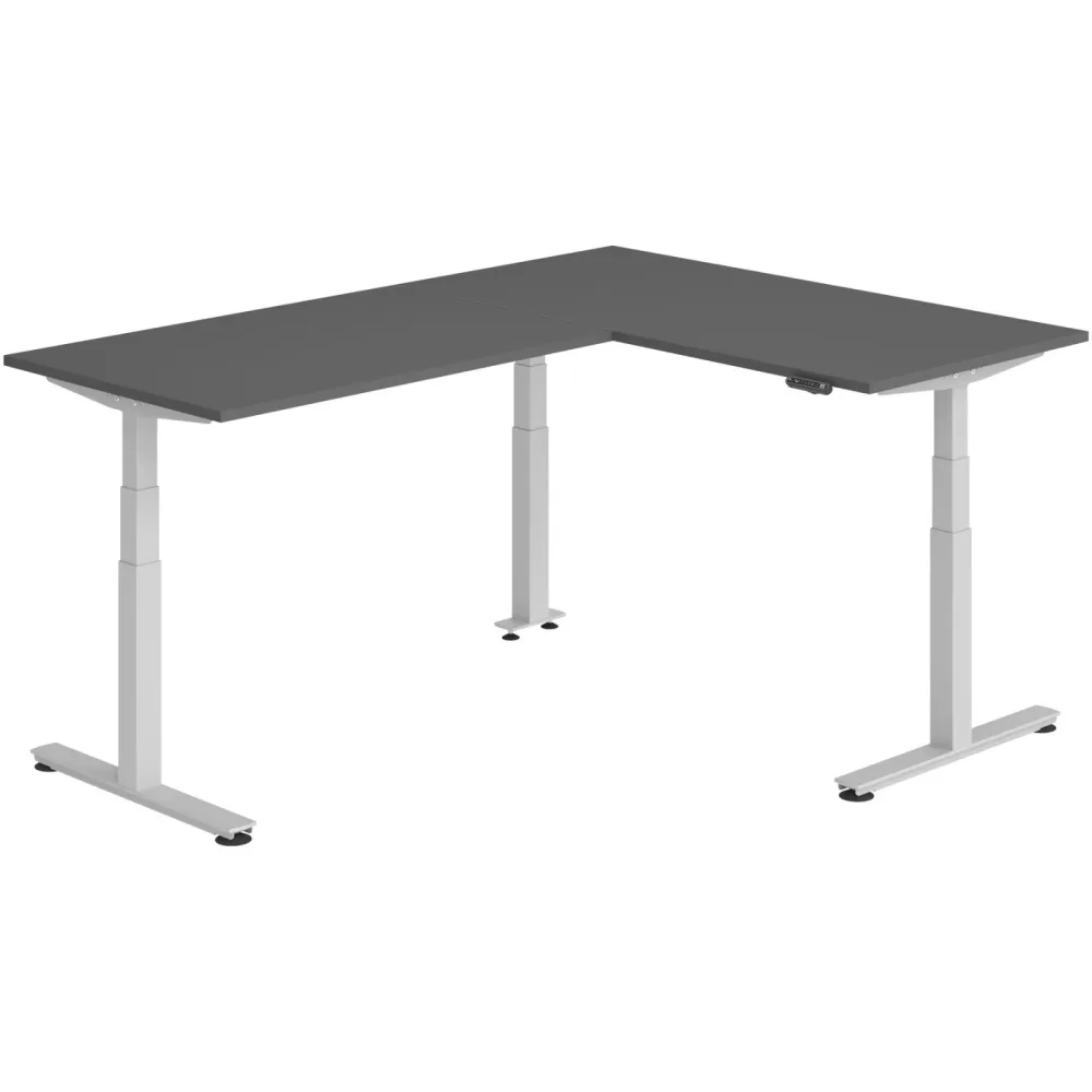 Schreibtisch Office Graphit elektrische Höhenverstellung 220 x 160 cm