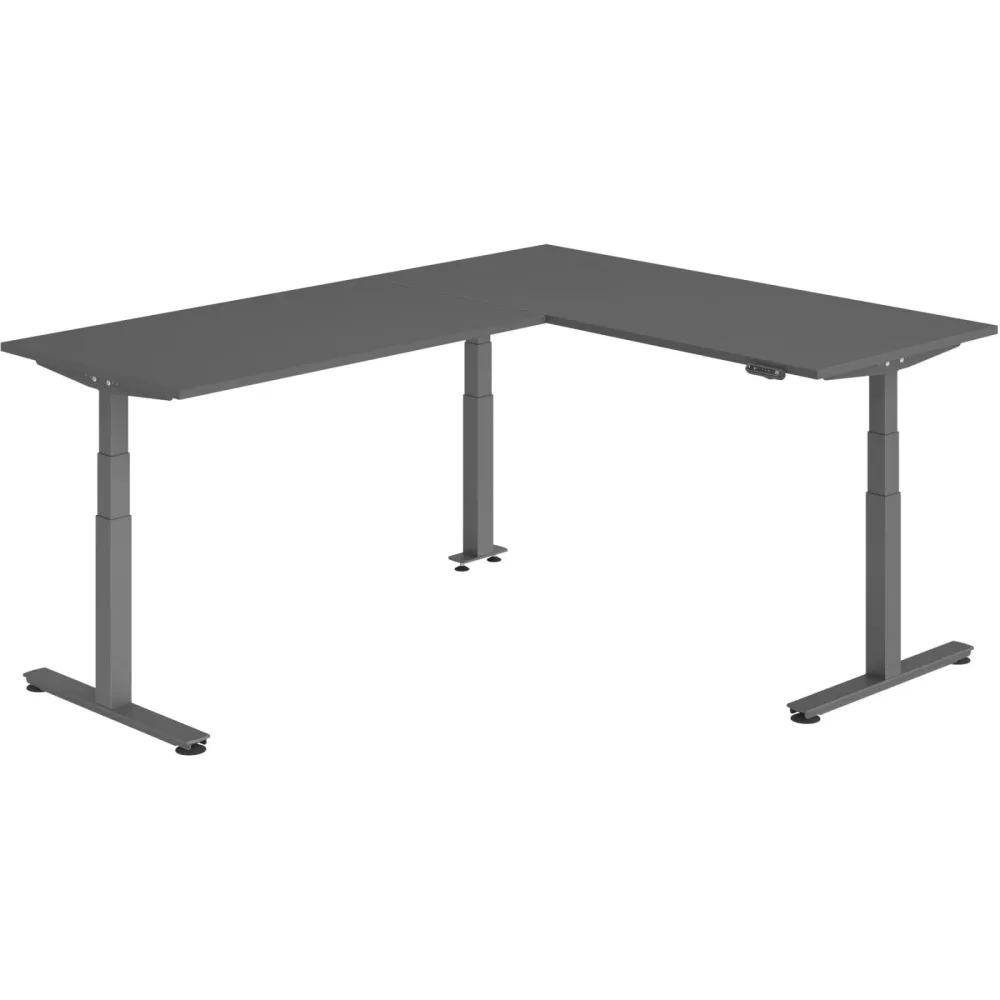 Schreibtisch Office Graphit elektrische Höhenverstellung 240 x 180 cm