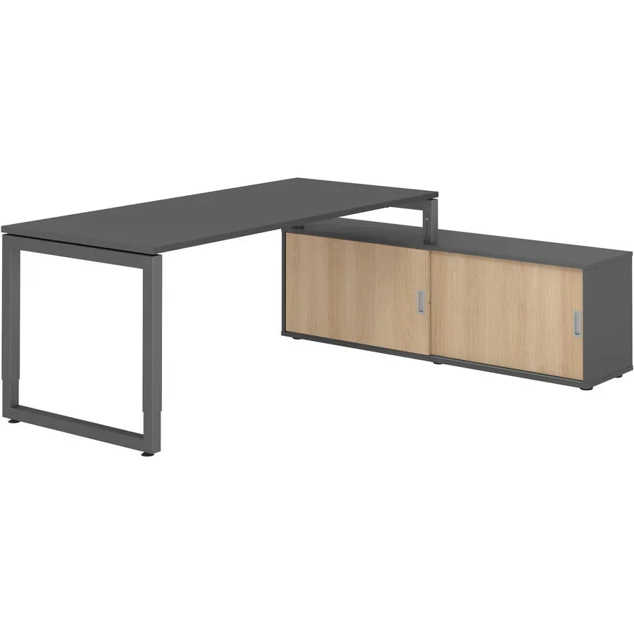 Schreibtisch Office Graphit manuelle Höhenverstellung 180 x 80 cm