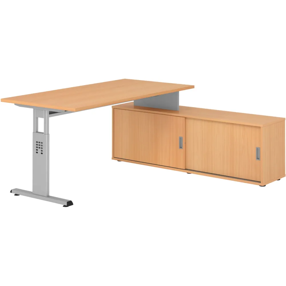 Schreibtisch Office Buche manuelle Höhenverstellung 160 x 80 cm
