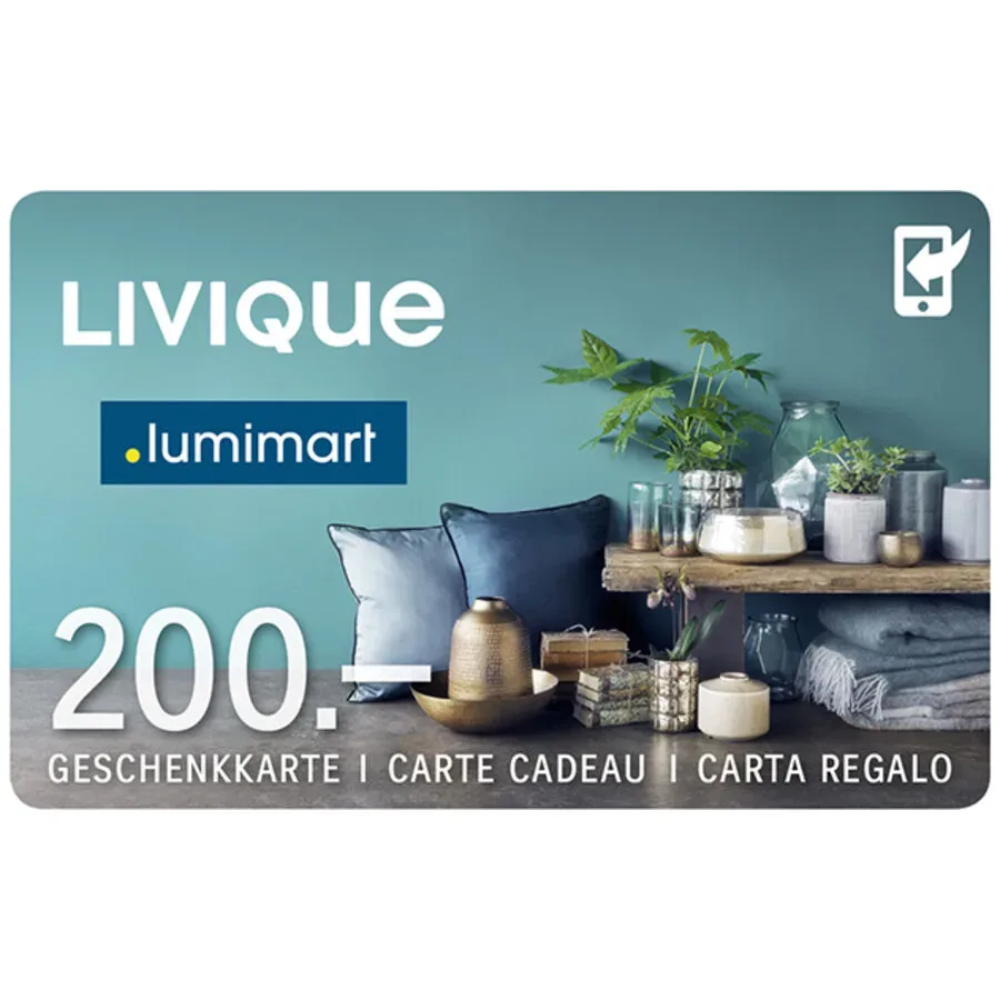 Geschenkkarte (200 CHF) - Farbe: diverse - Material: Kunststoff - Geschenkkarte
