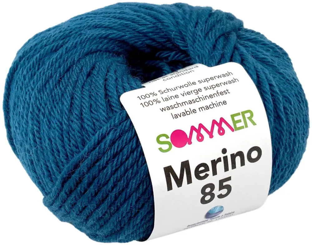 Sommer Merino 85 1121 Handstrickgarn 100% Merino Superwash petrol 50g