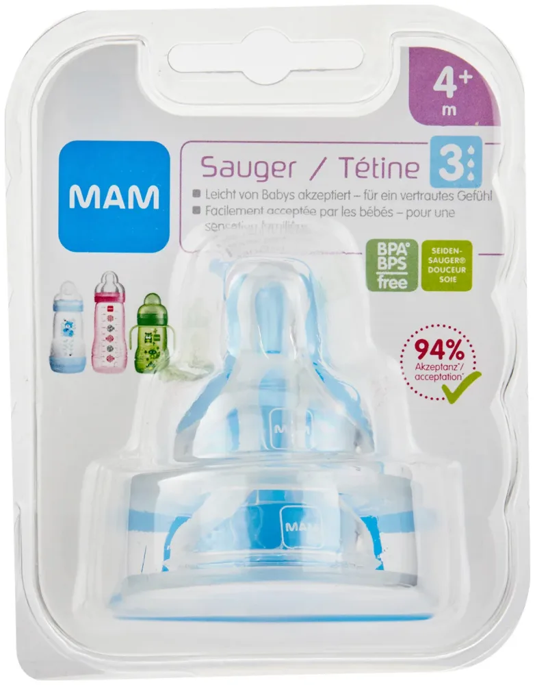 Mam Sauger 3 Silikon ab 4+ monate 2 Stück