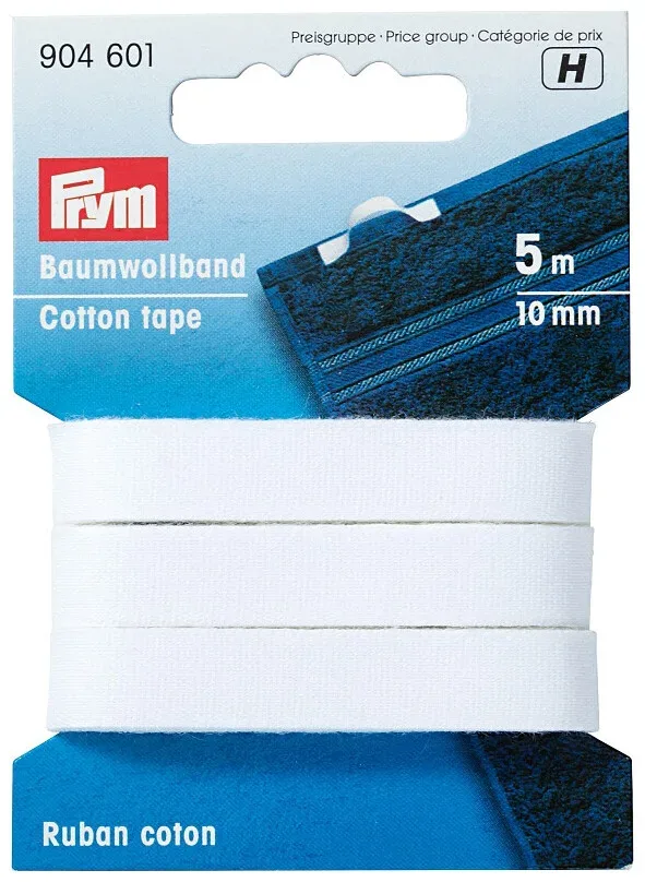 Prym Baumwollband weiss 10 mm 5 m