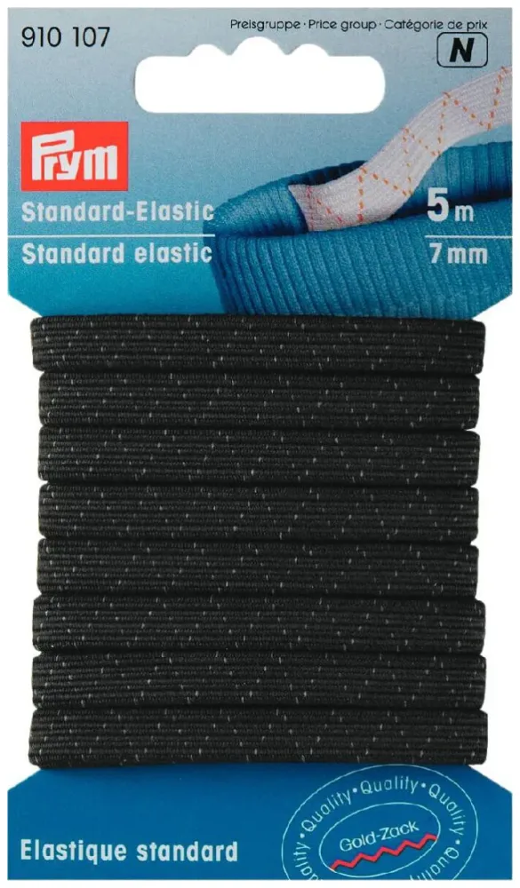 Prym Standard-Elastic schwarz 7 mm 5 m