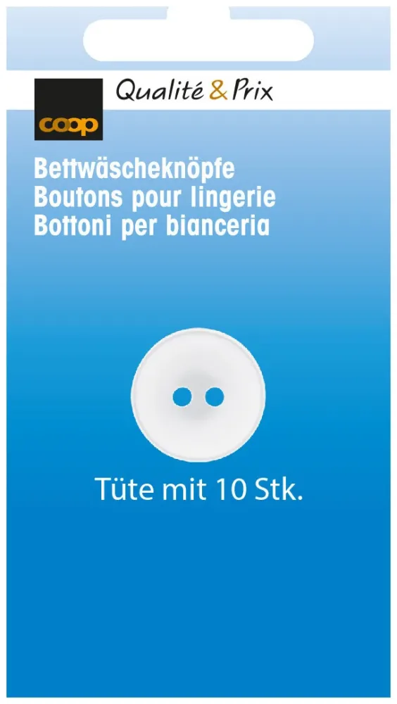 Coop Bettwäscheknopf weiss 18 mm 10 Stk.