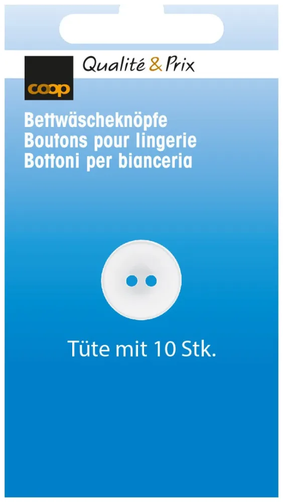 Coop Bettwäscheknopf weiss 15 mm 10 Stk.