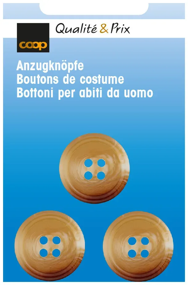 Coop Anzugknopf beige 20 mm 3 Stk.