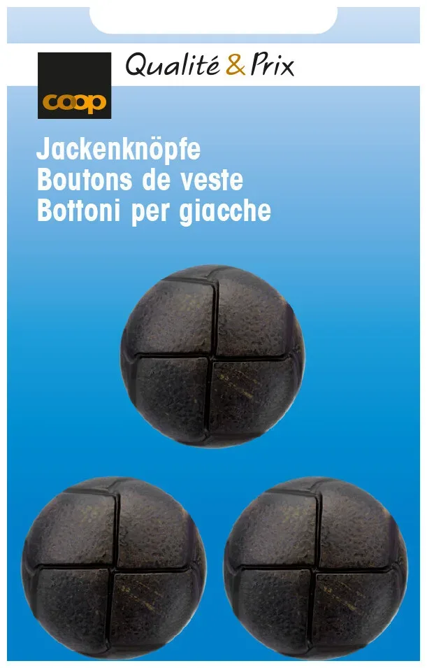 Coop Jackenknopf braun 23 mm 3 Stk.