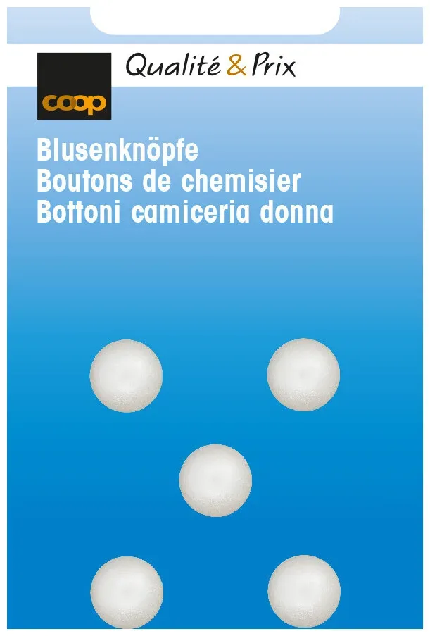 Coop Blusenknopf weiss 9 mm 5 Stk.