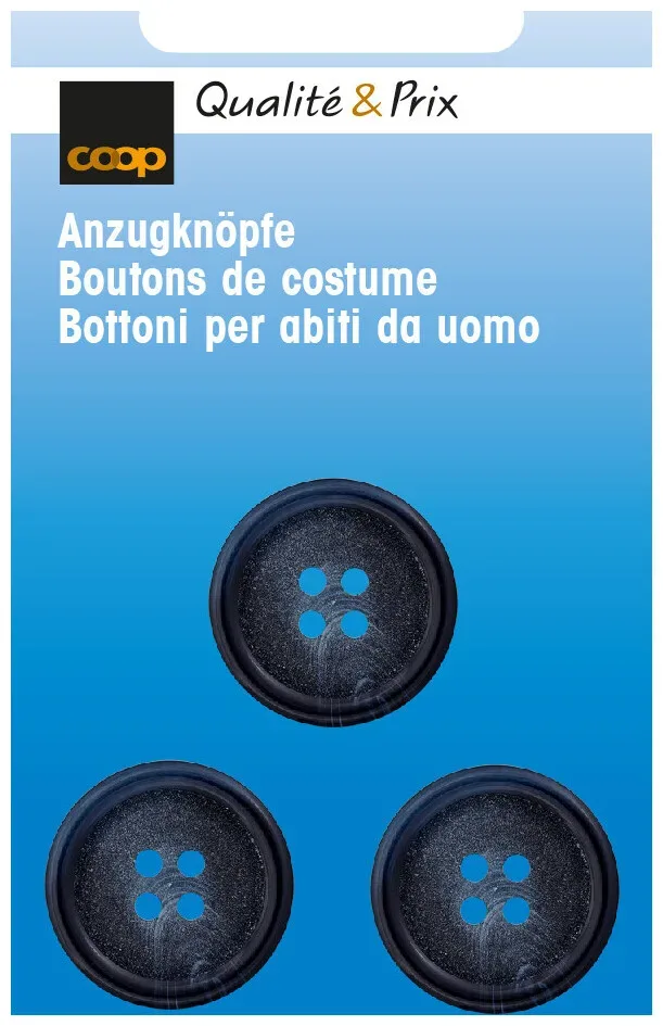 Coop Anzugknöpfe 20mm dunkelblau 3 Stk.