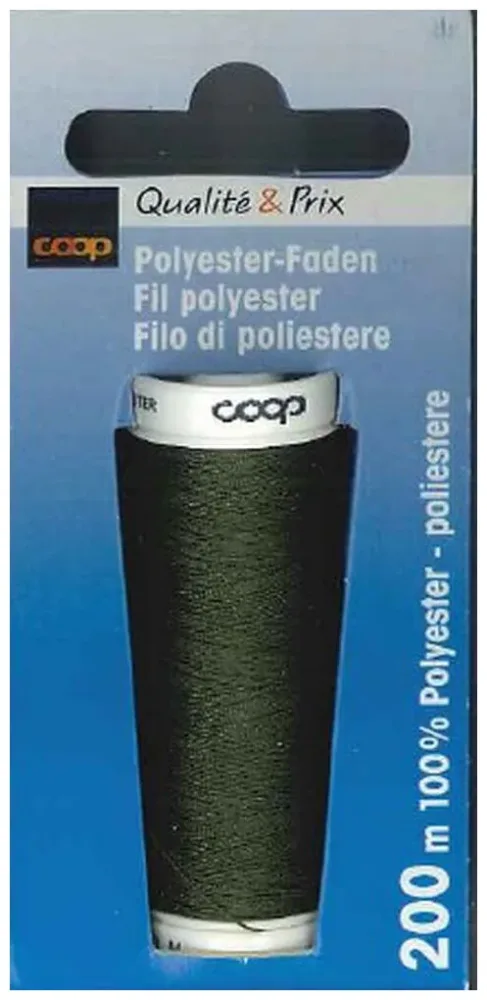 Coop Polyester Faden 200m schwarz 1008