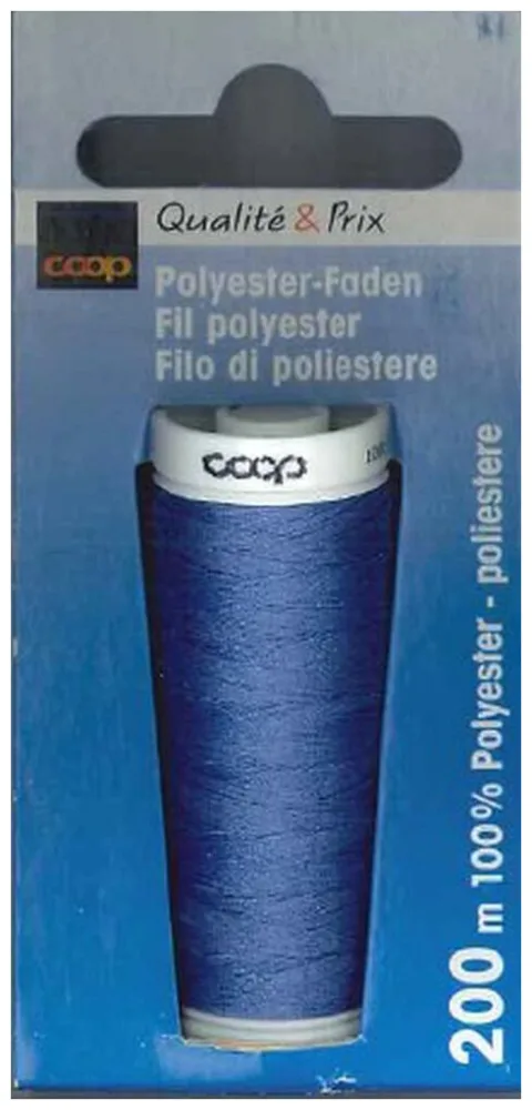 Coop Polyester Faden 200 Meter jeans-blau 1218