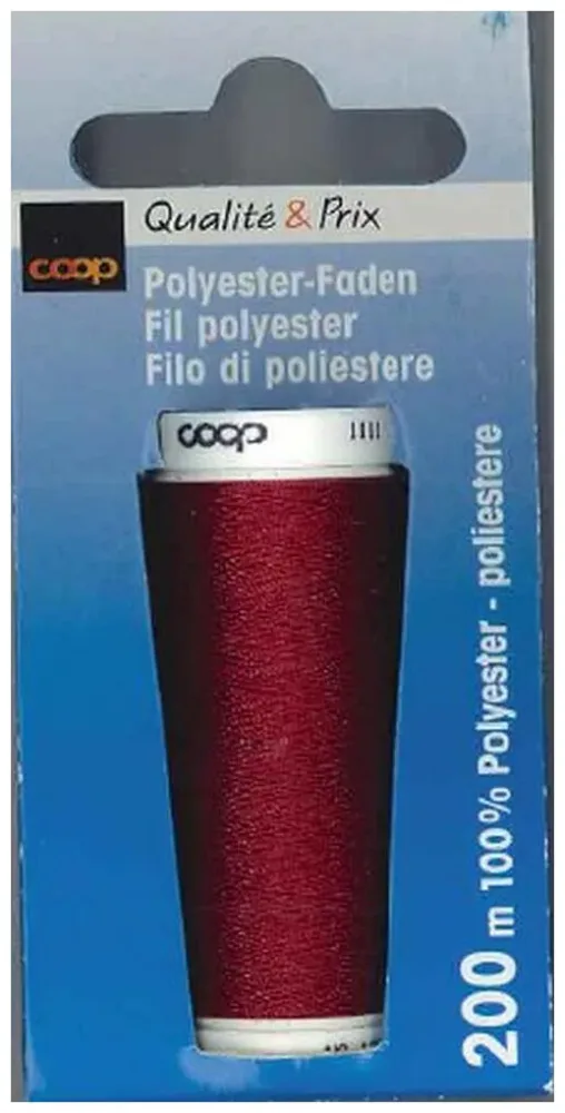 Coop Polyester Faden 200m dunkelrot 1028
