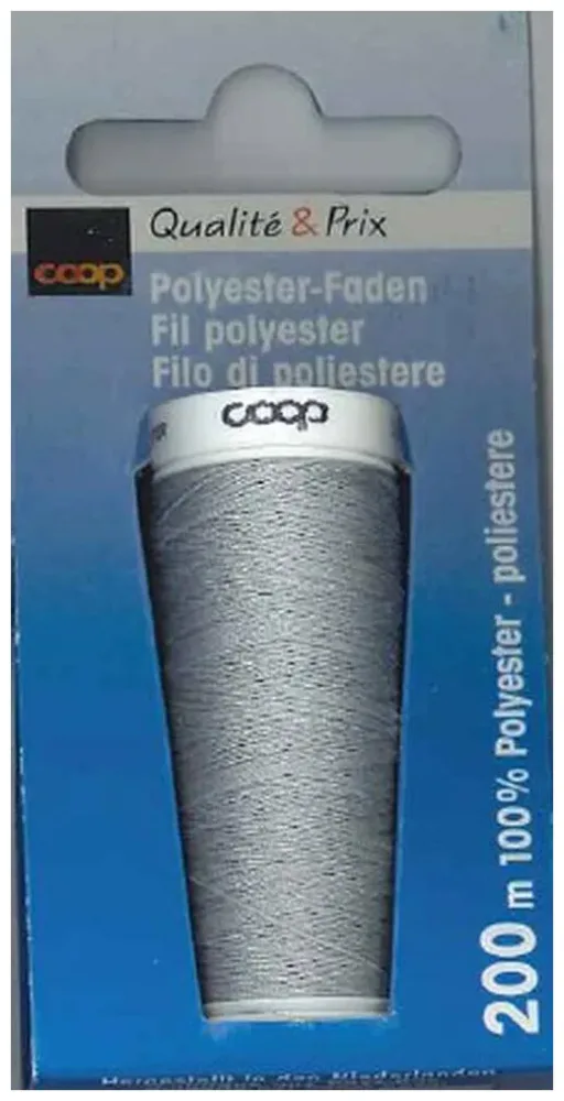 Coop Polyester Faden 200m hellgrau 1441