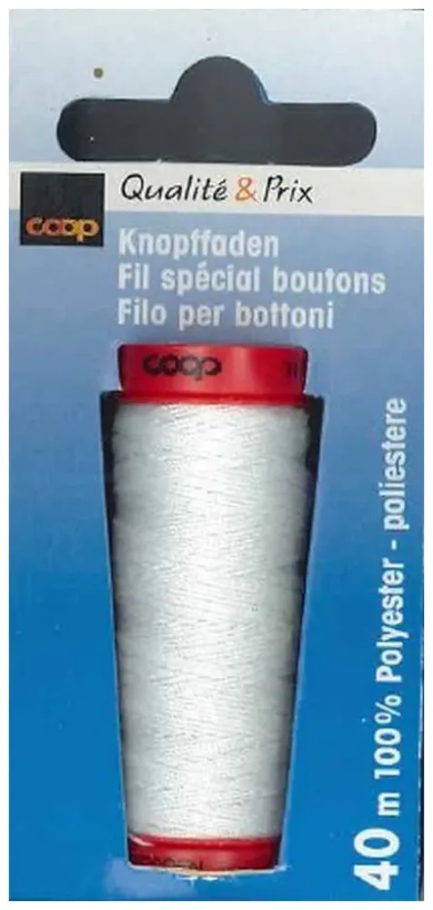Coop Knopffaden 1000 weiss Spule 40 m 1 Stk.
