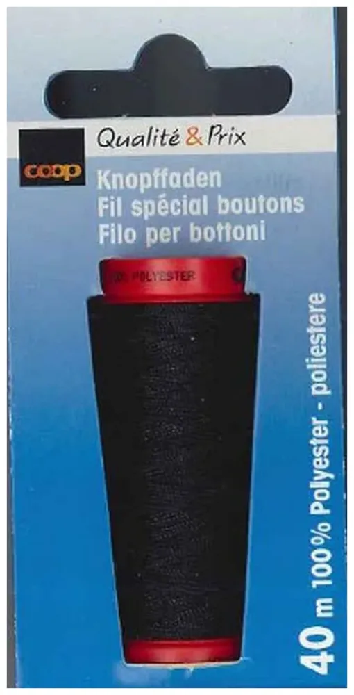 Coop Knopffaden 1008 schwarz Spule 40 m 1 Stk.