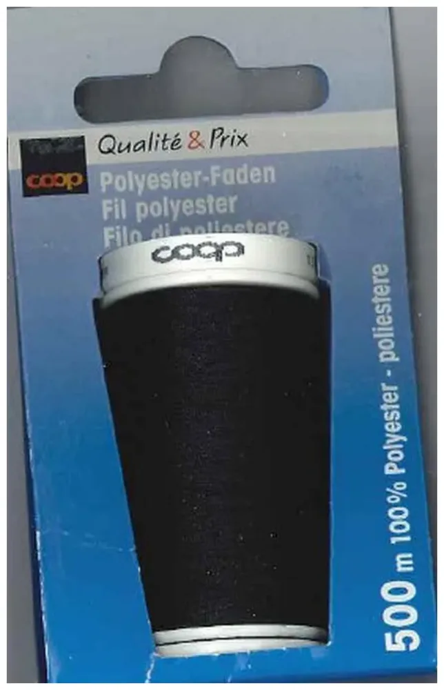 Coop Polyester Faden 500m schwarz 1008