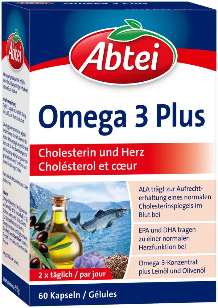 Abtei Omega 3 Plus 60 Kapseln