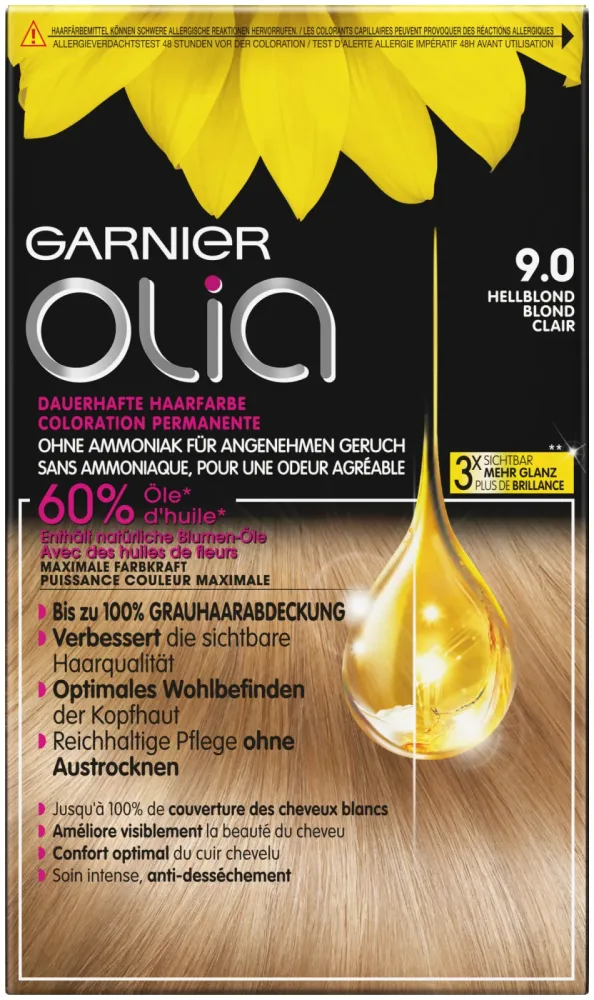 Garnier Olia dauerhafte Haarfarbe 9.0 Hellblond, 1Stk