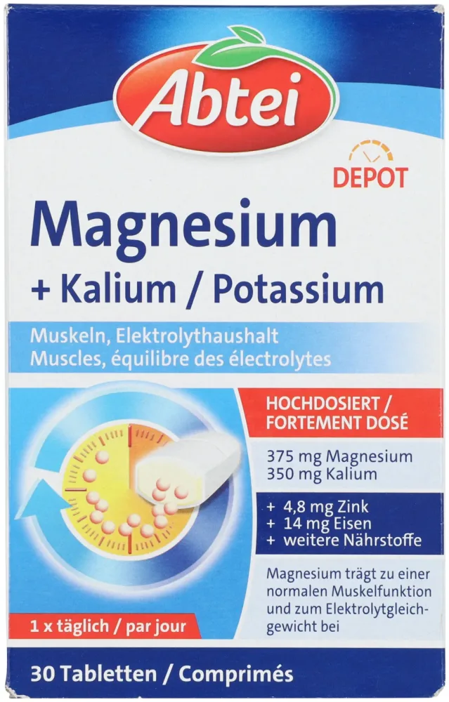 Abtei Magnesium + Kalium 30 Tabletten