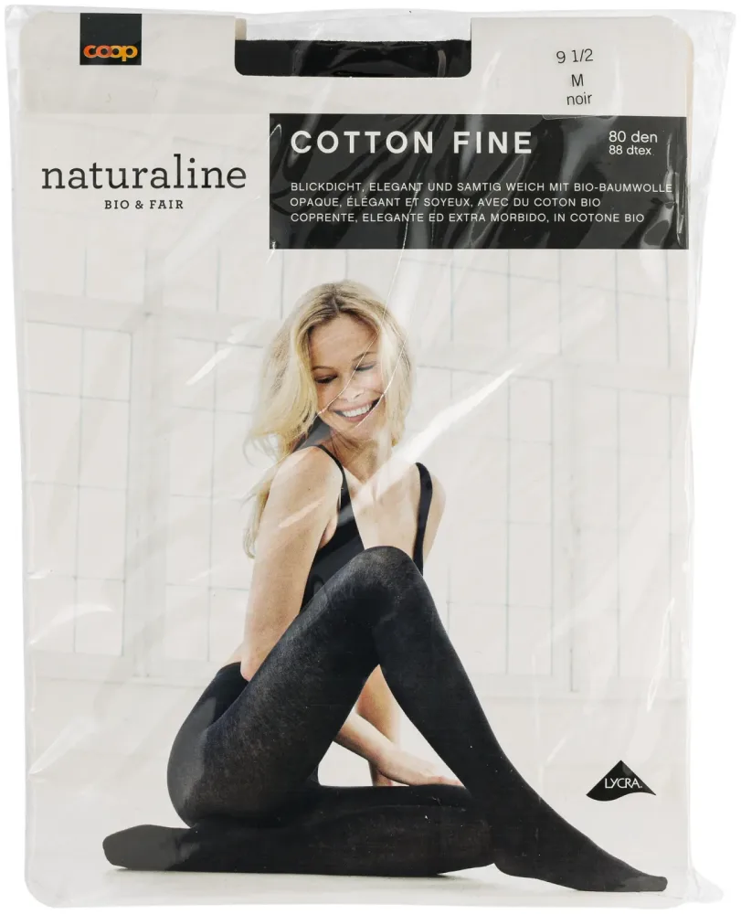 Naturaline Textil Avela Strumpfhose Cotton Fine Noir 9.5