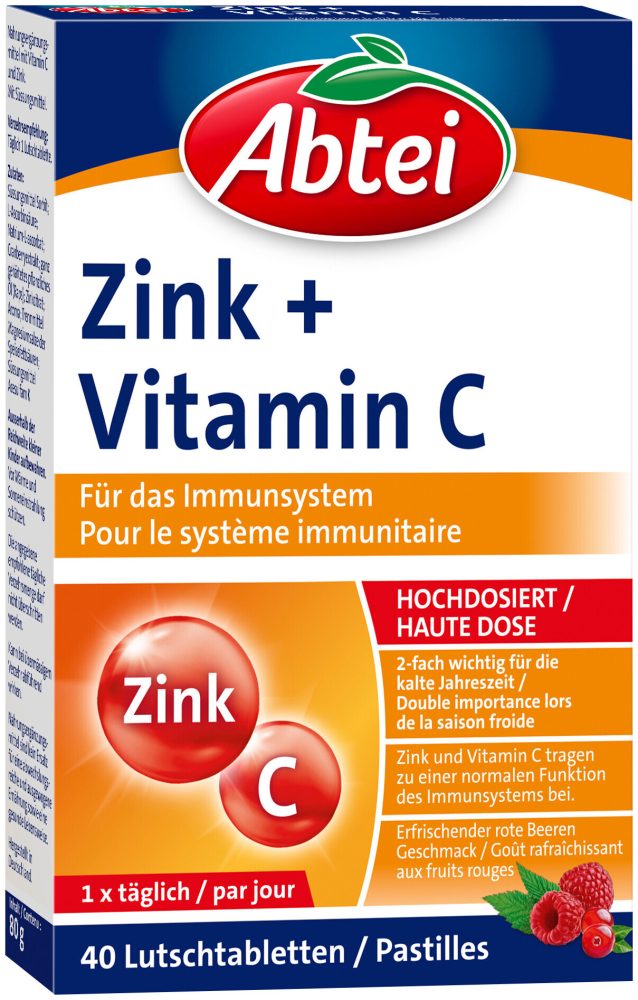 Abtei Zink + Vitamin C 40 Lutschtabletten