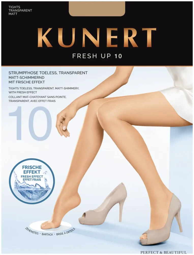Kunert Fresh UP 10 Toeless Damen Fein Strumpfhosen Cashmere 44/46