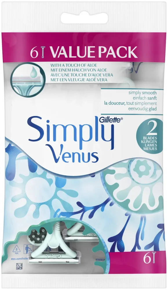 Venus Gillette Rasierer Simply Venus2 6er