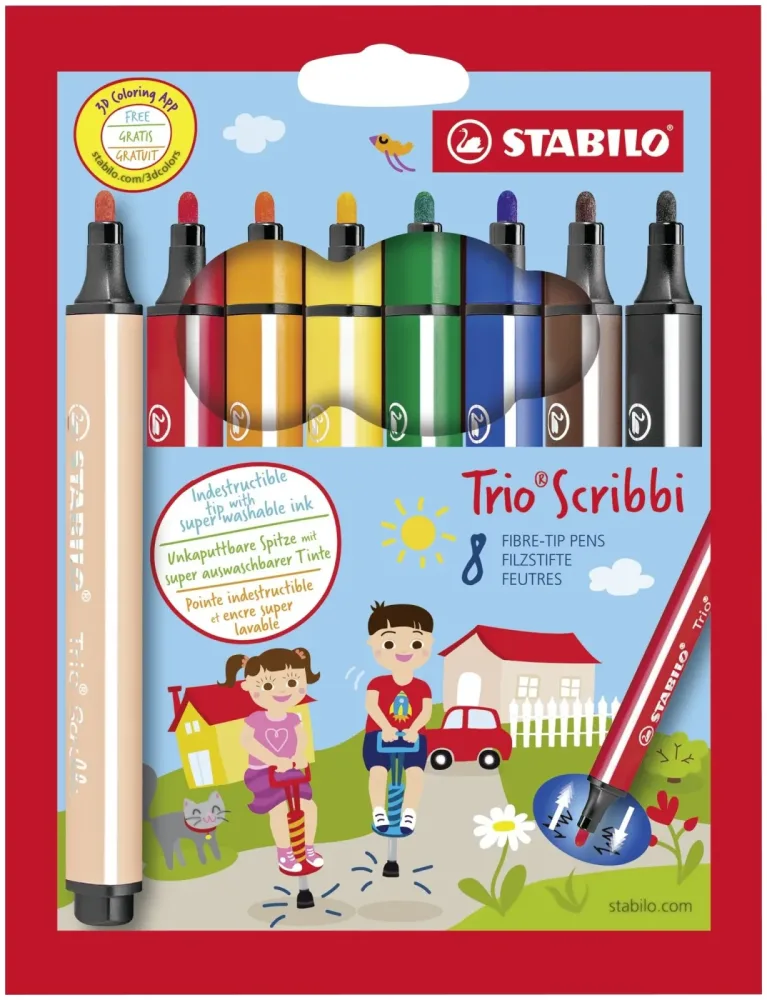 Stabilo Fasermaler Trio Scribbi 8er Etui