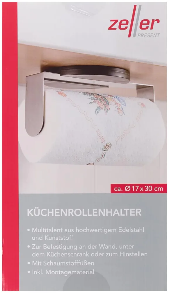 Zeller Küchenrollenhalter, Edelstahl/Kunststoff, schwarz