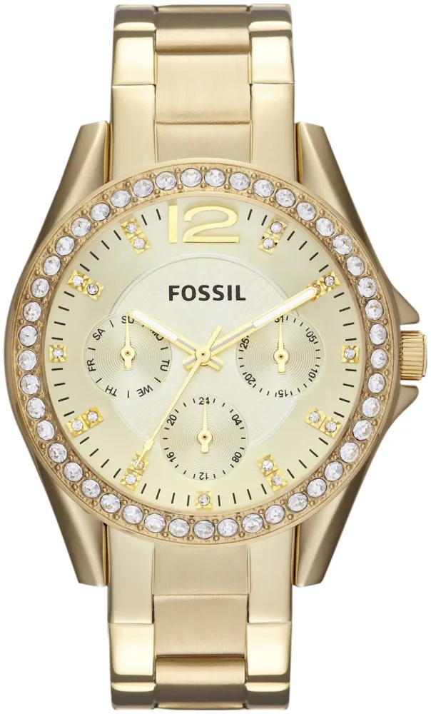 Fossil Damenuhr Riley Edelstahl Gold