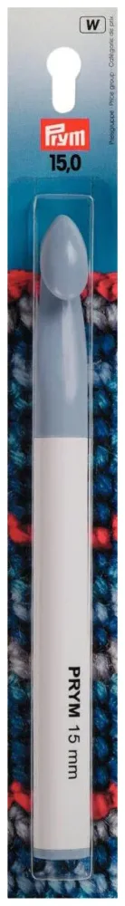 Prym Häkelnadel ohne Griff, grau 15.00 mm, 17 cm, Karte, Kunststoff