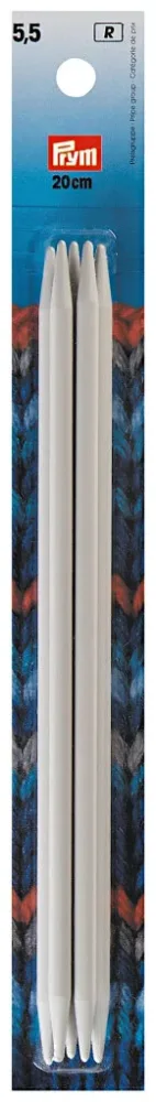 Prym Strumpfstricknadeln, grau 5.50 mm, 20 cm, Karte 5 Stk., Kunststoff