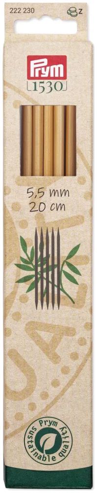 Prym 1530 Strumpfstricknadeln 5.50 mm, 20 cm, Bambus