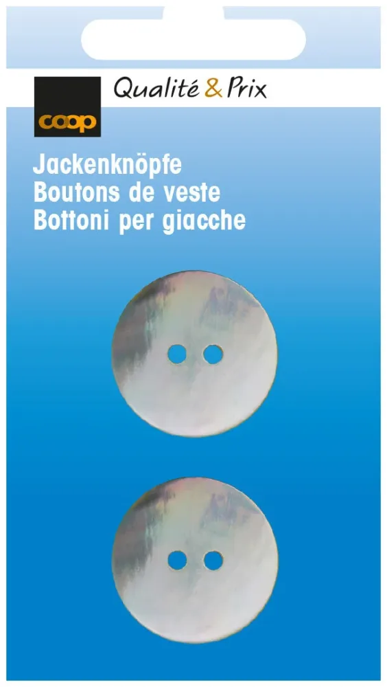 Jackenknopf weiss 23 mm 2 Stk.