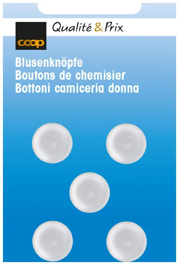 Blusenknopf weiss 12 mm 5 Stk.