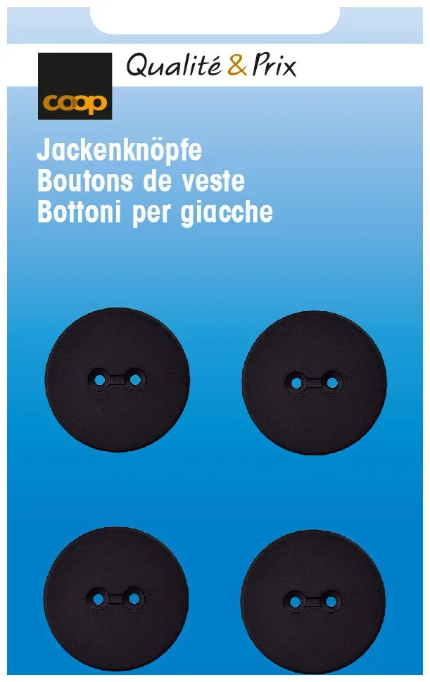 Jackenknopf schwarz 18 mm 4 Stk.