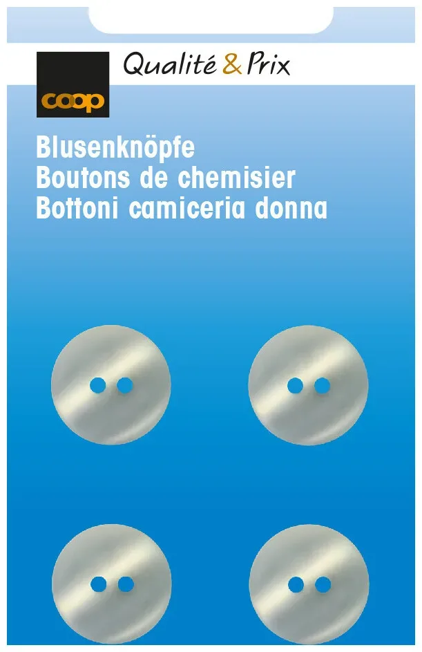 Blusenknopf grau 15 mm 4 Stk.