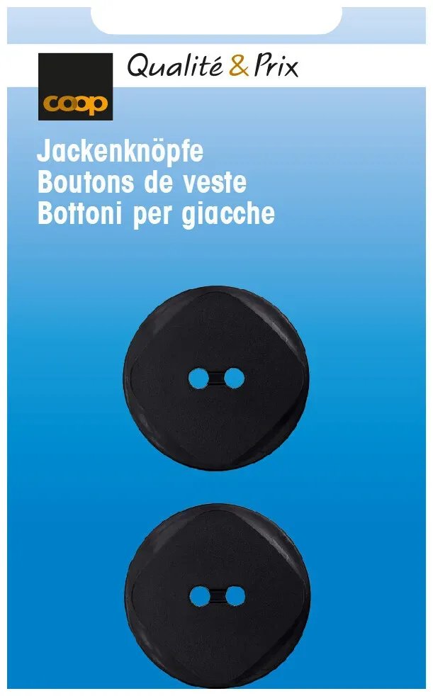 Jackenknopf schwarz 23 mm 2 Stk.