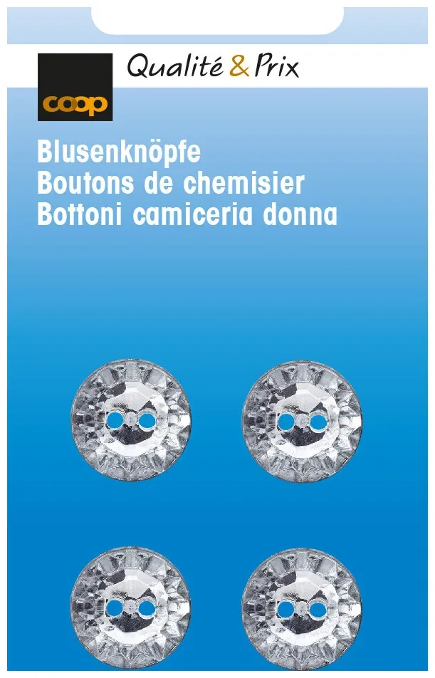 Blusenknopf transparent 15 mm 4 Stk.