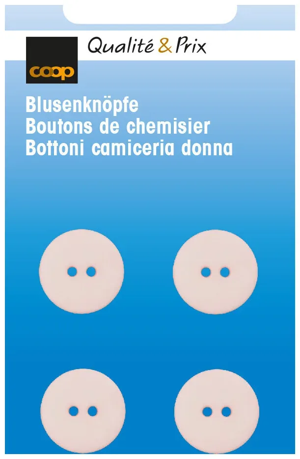 Blusenknopf rosa 15 mm 4 Stk.