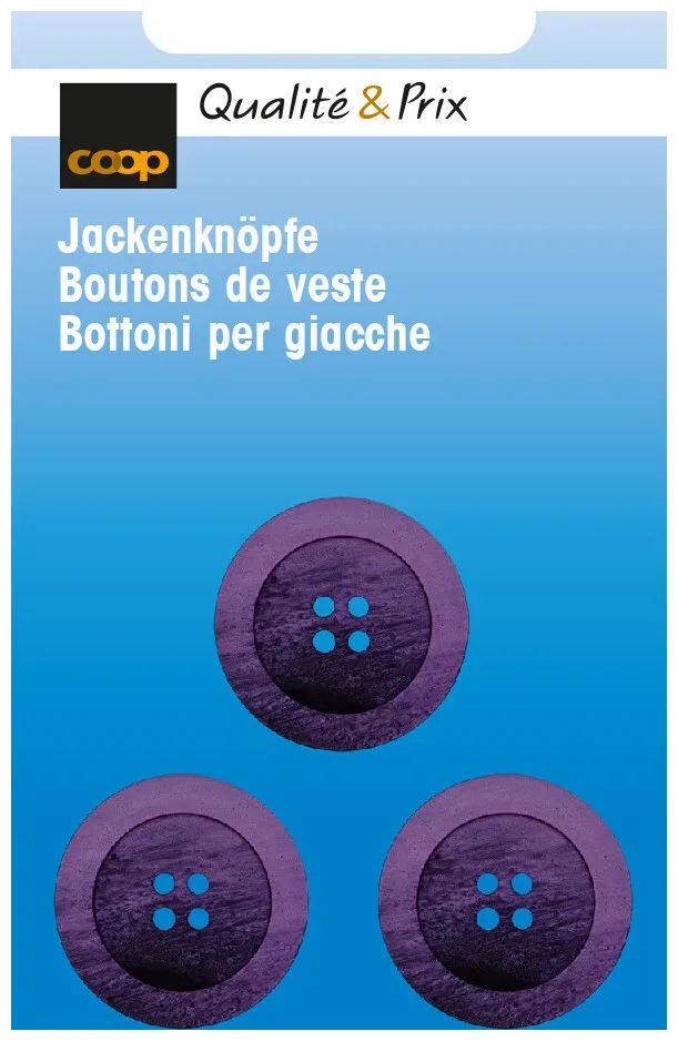Jackenknopf dunkellila 20 mm 3 Stk.
