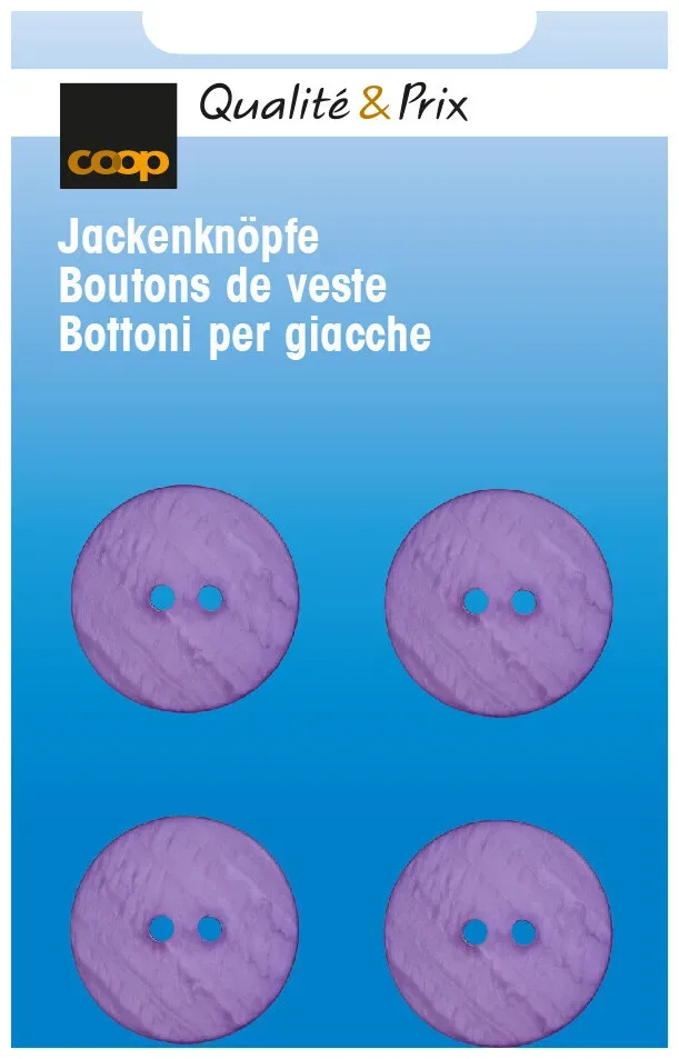 Jackenknopf dunkellila 18 mm 4 Stk.