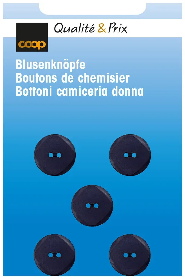 Blusenknopf dunkelblau 12 mm 5 Stk.