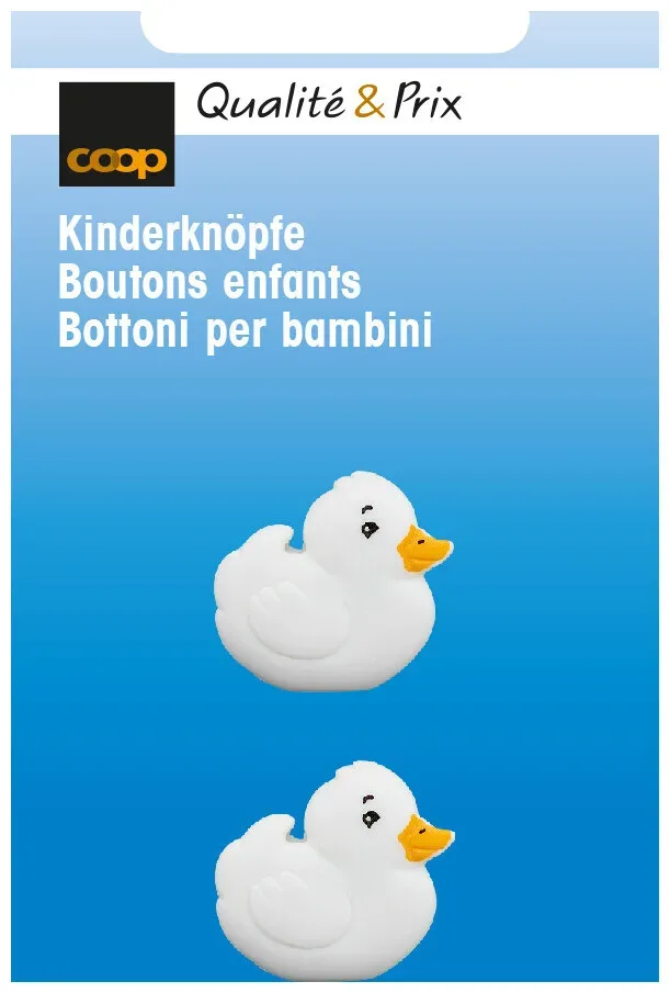 Kinderknopf Ente weiss 19 mm 2 Stk.
