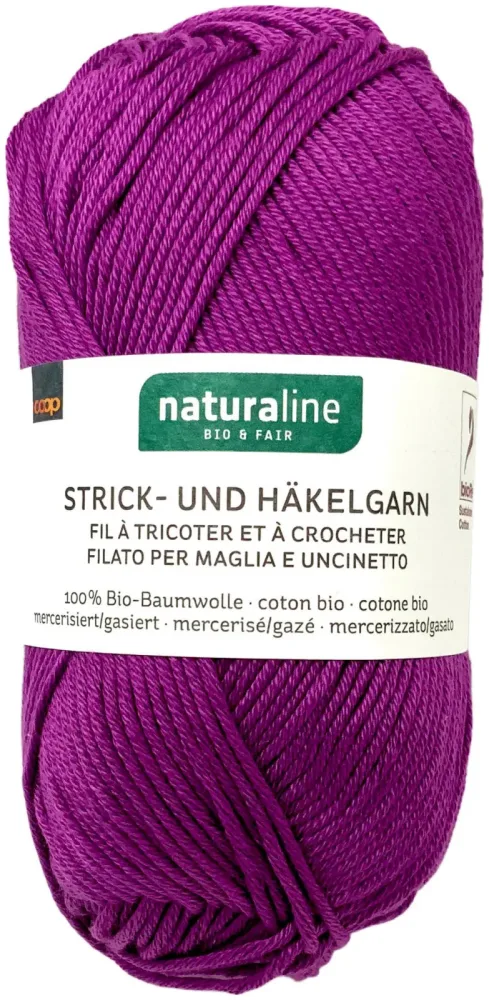 Naturaline Textil Coop Bio Naturaline 307 Handstrickgarn 100% Baumwolle merc. violett 50g