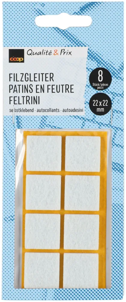 Coop Qualité & Prix Filzgleiter 22x22mm weiss 8 Stück