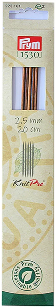 Prym 1530 Strumpfstricknadeln 2.50 mm, 20 cm, Birkenholz